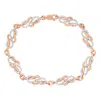 Haus Of Brilliance 10k Rose Gold 1.0 Cttw Diamond Infinity Loop And Swirl Link Bracelet In Multi