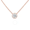 HAUS OF BRILLIANCE HAUS OF BRILLIANCE 10K ROSE GOLD 1/10CT. TDW SOLITAIRE DIAMOND PENDANT NECKLACE(H-I