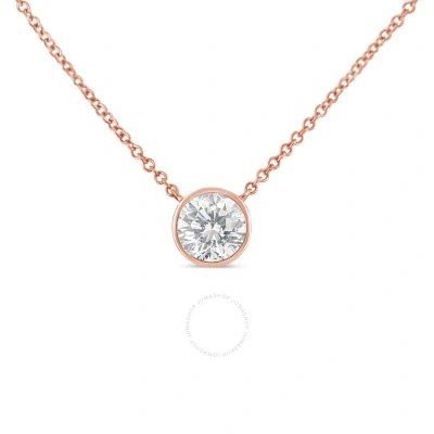 Haus Of Brilliance 10k Rose Gold 1/10ct. Tdw Solitaire Diamond Pendant Necklace(h-i In Rose Gold-tone