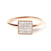 Haus Of Brilliance 10k Rose Gold 1/3 Cttw Invisible Set Princess Cut Diamond Composite Square Shape Ring For Women In Multi