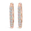 Haus Of Brilliance 10k Rose Gold 1/4 Cttw Diamond Double Sided Huggie Hoop Earrings In Pink