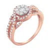 Haus Of Brilliance 10k Rose Gold 3/4 Cttw Diamond Floral Cluster Head And Twisted Shank Cocktail Ring- In Multi