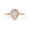 Haus Of Brilliance 10k Rose Gold 3/8 Cttw Composite Diamond Pear Shaped Halo Promise Ring (i-j Color In Pink