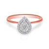 HAUS OF BRILLIANCE HAUS OF BRILLIANCE 10K ROSE GOLD 3/8 CTTW ROUND-CUT DIAMOND PEAR PROMISE RING (I-J COLOR