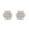 Haus Of Brilliance 10k Rose Gold Diamond Floral Stud Earrings In Multi