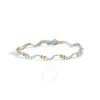 Haus Of Brilliance 10k Two-tone 2.00 Cttw Diamond "x" And Wave Link Bracelet