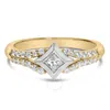 Haus Of Brilliance 10k Two Tone Color 1/2 Cttw Diamond Kite And Split Shank Ring (h-i Color