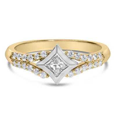 Haus Of Brilliance 10k Yellow And White Gold 1/2 Carat Tdw Starra Solitaire Diamond Ring(h-i,si2-i1) In Multi