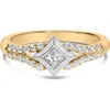 Haus Of Brilliance 10k Two Tone Color 1/2 Cttw Diamond Kite And Split Shank Ring In Gold