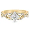 Haus Of Brilliance 10k Two Tone Color 1/2 Cttw Diamond Kite And Split Shank Ring (h-i Color