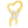 Haus Of Brilliance 10k Two-tone Gold 1/10 Cttw Diamond Heart Pendant Necklace In Multi
