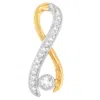 Haus Of Brilliance 10k Two-tone Gold 1/5 Cttw Diamond Radiant Ribbon Pendant Necklace In Multi