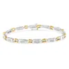 Haus Of Brilliance 10k Two-tone Gold Princess Cut Diamond Geo Link Bracelet In Multi