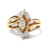 Haus Of Brilliance 10k Two-toned 1/2 Cttw Round And Baguette-cut Composite Pear Head Diamond Ring In Multi