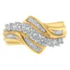 Haus Of Brilliance 10k Two-toned Diamond Bypass Ring In Multi
