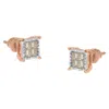 Haus Of Brilliance 10k Two-toned Princess-cut Composite Diamond Stud Earrings In Multi