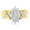 Haus Of Brilliance 10k Two-toned Round Baguette Diamond Cluster Ring In Multi