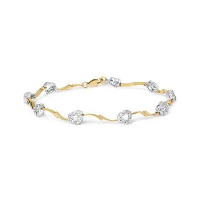 Haus Of Brilliance 10k Two-tone Gold 1/3 Cttw Diamond Pave Set Heart S-link 7.25" Bracelet (i-j Colo