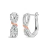 Haus Of Brilliance 10k White And Rose Gold 1/3 Cttw Diamond Infinite And Ribbon Hoop Earrings In Multi