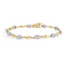 Haus Of Brilliance 10k White And Yellow Gold 1.00 Cttw Diamond Oval Shaped Cluster Link Bracelet In Multi