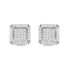 Haus Of Brilliance 10k White Gold 1 1/10 Cttw Princess Diamond Composite And Halo Stud Earrings In Metallic