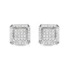 Haus Of Brilliance 10k White Gold 1 1/10 Cttw Princess Diamond Composite And Halo Stud Earrings In White