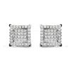 Haus Of Brilliance 10k White Gold 1 1/4 Cttw Princess Diamond Composite Double Square And Halo Stud Earrings In White