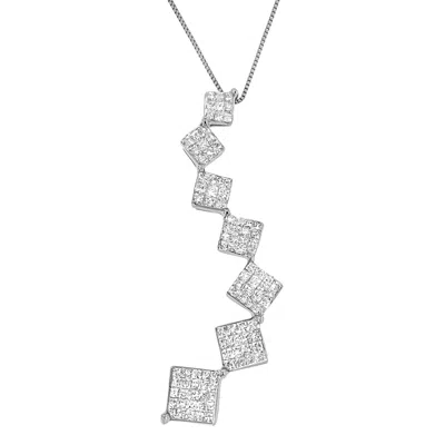 Haus Of Brilliance 10k White Gold 1 Cttw Diamond Snake Curved Pendant Necklace