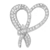 Haus Of Brilliance 10k White Gold 1 Cttw Round Cut Diamond Heart And Bow Pendant Necklace In White