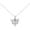 Haus Of Brilliance 10k White Gold 1.0 Cttw And Princess-cut Diamond Heart Shaped Pendant Necklace In Metallic