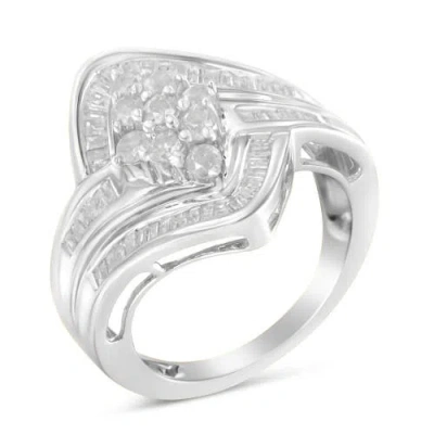 Haus Of Brilliance 10k White Gold 1.0 Cttw Diamond Bypass Cluster Ring In Neutral