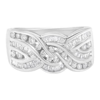 Haus Of Brilliance 10k White Gold 1.0 Cttw Diamond Bypass Ring In Silver
