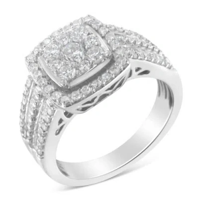 Haus Of Brilliance 10k White Gold 1.0 Cttw Diamond Cluster Ring In Metallic