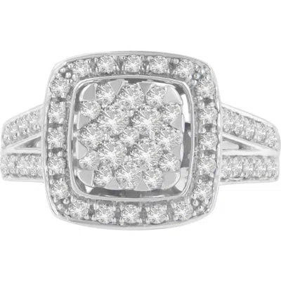 Haus Of Brilliance 10k White Gold 1.0 Cttw Diamond Cluster Ring In Metallic