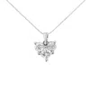 Haus Of Brilliance 10k White Gold 1.0 Cttw And Princess-cut Diamond Heart Shaped Pendant Necklace In Metallic
