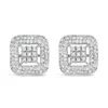 Haus Of Brilliance 10k White Gold 1.00 Cttw Diamond Composite And Halo Stud Earrings In White