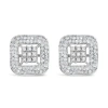 Haus Of Brilliance 10k White Gold 1.00 Cttw Diamond Composite And Halo Stud Earrings In Metallic