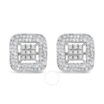 Haus Of Brilliance 10k White Gold 1.00 Cttw Diamond Composite And Halo Stud Earrings (i-j Color