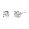 Haus Of Brilliance 10k White Gold 1.00 Cttw Invisible Set Princess-cut Diamond Composite Square Shape Stud Earrings In White
