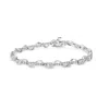 Haus Of Brilliance 10k White Gold 1.00 Cttw Round-cut Diamond Tennis Bracelet With Swirl Link In White