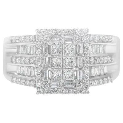 Pre-owned Haus Of Brilliance 10k White Gold 1.00ct Diamond Cluster Ring By