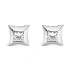 Haus Of Brilliance 10k White Gold 1/2 Cttw Invisible Set Princess-cut Diamond Stud Earrings In Metallic