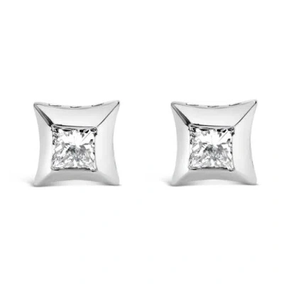 Haus Of Brilliance 10k White Gold 1/2 Ct Invisible Princess Stud Earrings