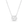Haus Of Brilliance 10k White Gold 1/2 Cttw Bezel Set Round Diamond Sunflower Finish 18" Pendant Necklace In White