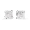 Haus Of Brilliance 10k White Gold 1/2 Cttw Composite Princess Diamond Square And Swirl Stud Earrings In White