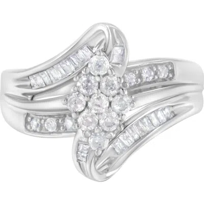 Haus Of Brilliance 10k White Gold 1/2 Cttw Diamond Cluster Ring