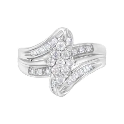 Haus Of Brilliance 10k White Gold 1/2 Cttw Diamond Cluster Ring