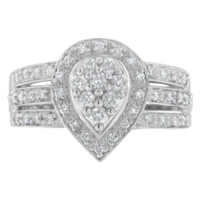Haus Of Brilliance 10k White Gold Diamond Cocktail Teardrop Ring
