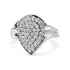 Haus Of Brilliance 10k White Gold 1/2 Cttw Diamond Pear Shaped Cluster Ring In White