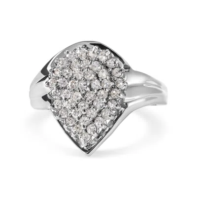 Haus Of Brilliance 10k White Gold 1/2 Cttw Diamond Pear Shaped Cluster Ring